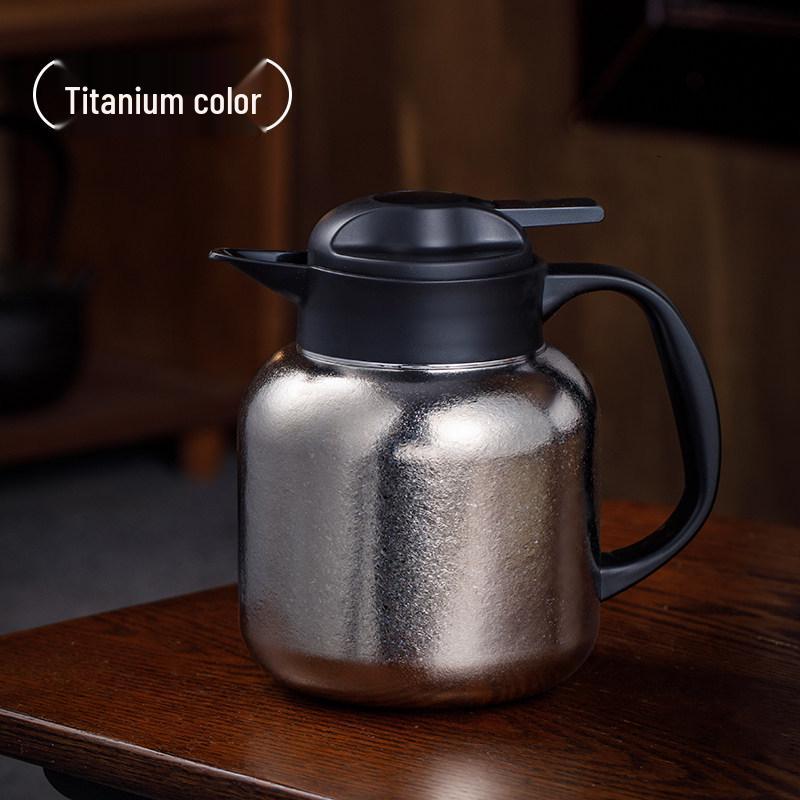 Tangsi Pure Titanium Stewing Teapot 2026 - Portable Insulated White Tea Kettle with Water Separation