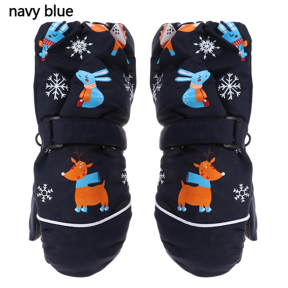 Old Waterproof Non-slip Print Cartoon Thick Warm Long-sleeved Mittens Children Ski Gloves Windproof
