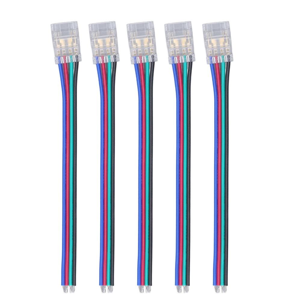 10pcs 4PIN COB LED Connectors 10mm Wire to Strip Connectors RGB Light Connectors For Home Party