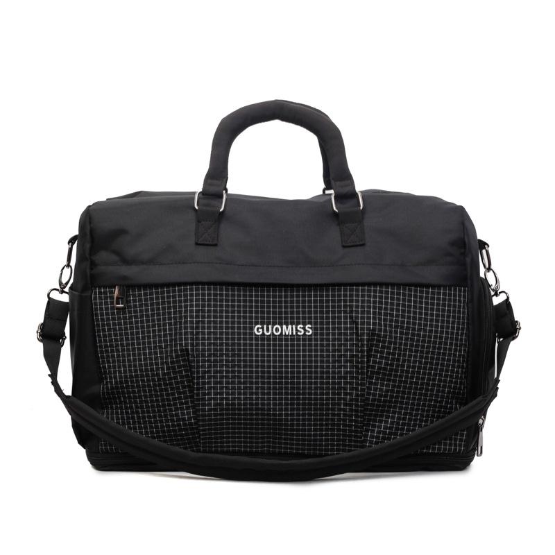 Geometric Pattern Travel Duffel Bag with Multiple Pockets Large Capacity Weekend Carry On Bag