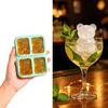 Bear Shape Ice Cube Mold 4-Cavity Silicone Ice Tray Easy Release