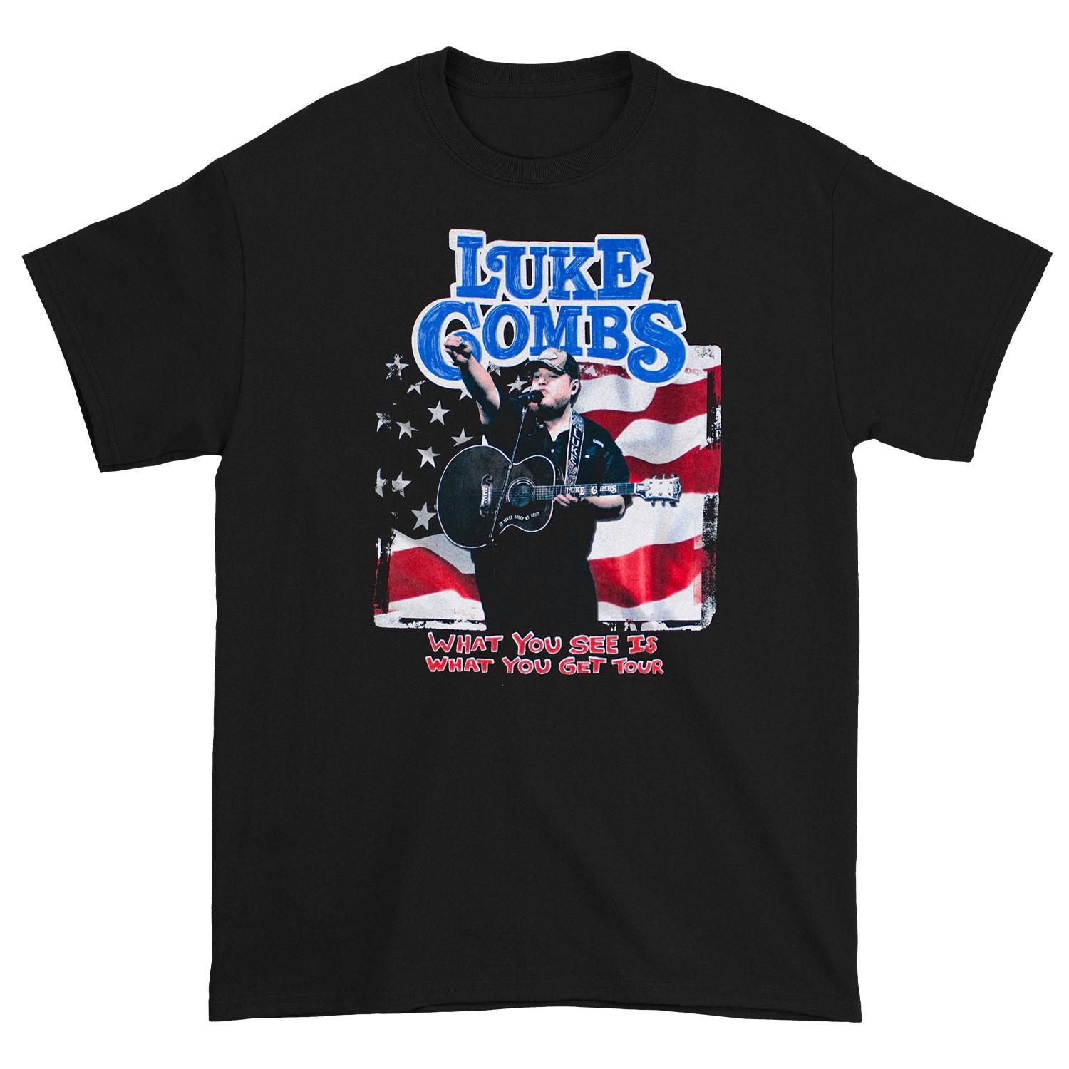 Men s Luke Combs What You See Is What You Get Tour 2020 Slim Fit T-shirt S