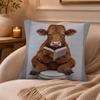 Bathroom Cat Reading On Toilet Cushion Cover Anti-dustmite Pillowcase Invisible zipper silky short plush Sofa cushion cover