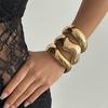 Overdrevne Punk Uregelmessige Brede Mansjett Vår Armbånd for Kvinner Vintage Gullfarge Klumpete Metallarmbånd Herre Smykker Gave