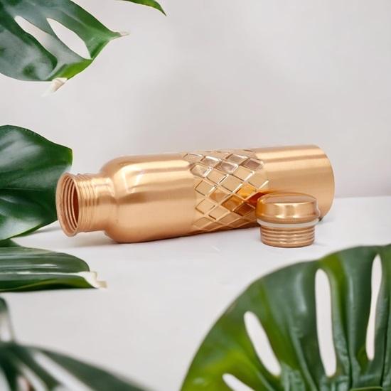 

20 Cm Pure Copper Water Bottle Leak Proof Rust Proof for Home, School, Office 1000 Ml
