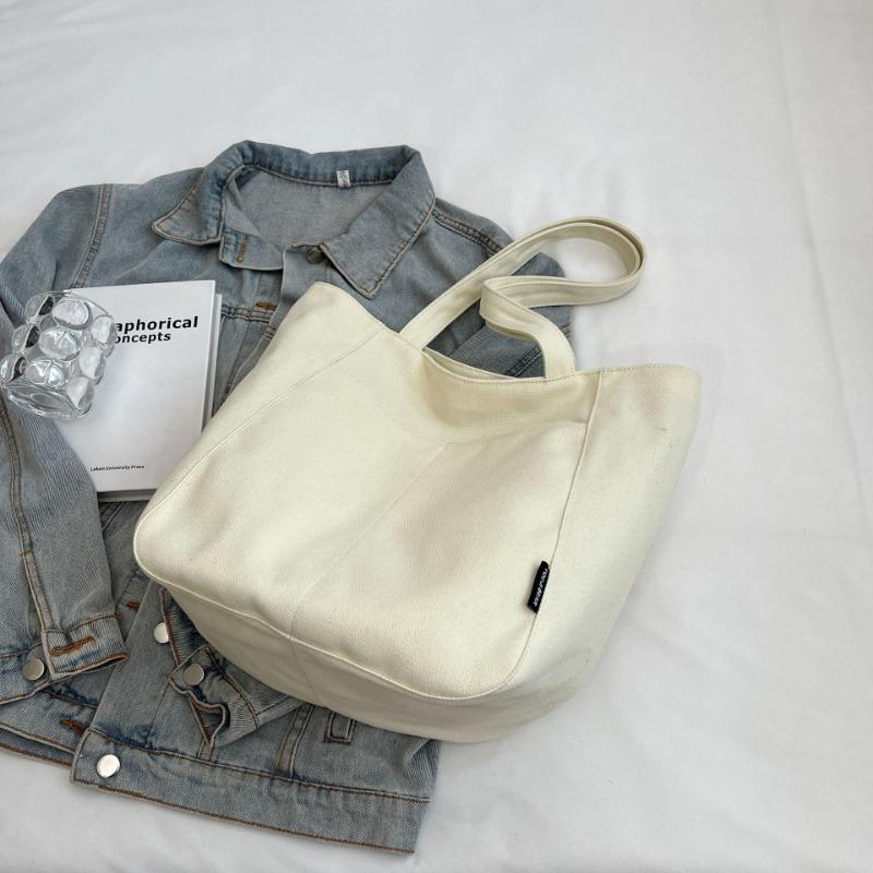 Versatile College Student Class Tote Bag Large Capacity Shoulder Tote Bag Casual Canvas Bag Women