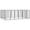 VidaXL Dog Playpen 20 Panels Black 50x100cm Powder-Coated Steel 3115961