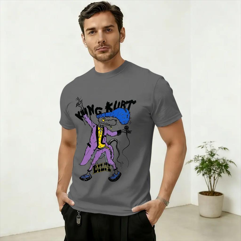 King Kurt Psychobilly T-shirt Unisex Vintage Manica Corta Girocollo 100% Cotone Abbigliamento Taglie Forti