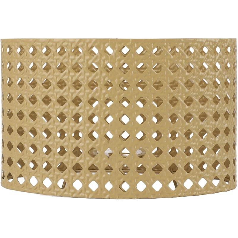 Iron Hollow Oval Lampshade, Metal Engraving, Compatible with E27 and E14 Lampholders (Black)