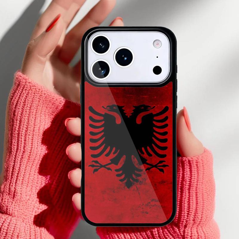 Albania Flag Phone Case for iPhone 17 16 15 14 13 Pro Max Back Cover for 12 11 Pro Coque