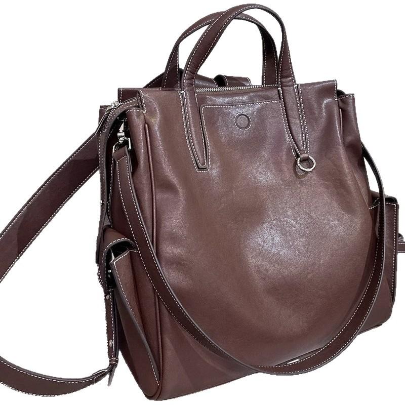 Nova mochila de couro de vaca unissex bolsa para o dia a dia bolsa para computador bolsa de grande capacidade feminina