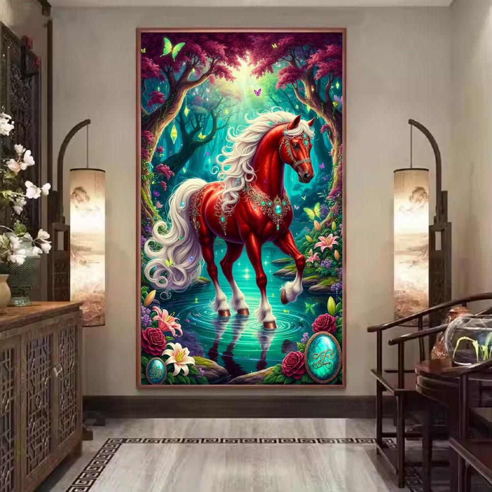 Large Size Mosaic DIY Full Diamond Painting Kits Art Beautiful Horse Embroidery Cross Stitch Rhinestones