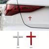 2pcs 3D Metal Cross Car Decal, Personalized Vehicle Body Decor, Durable Automotive Sticker