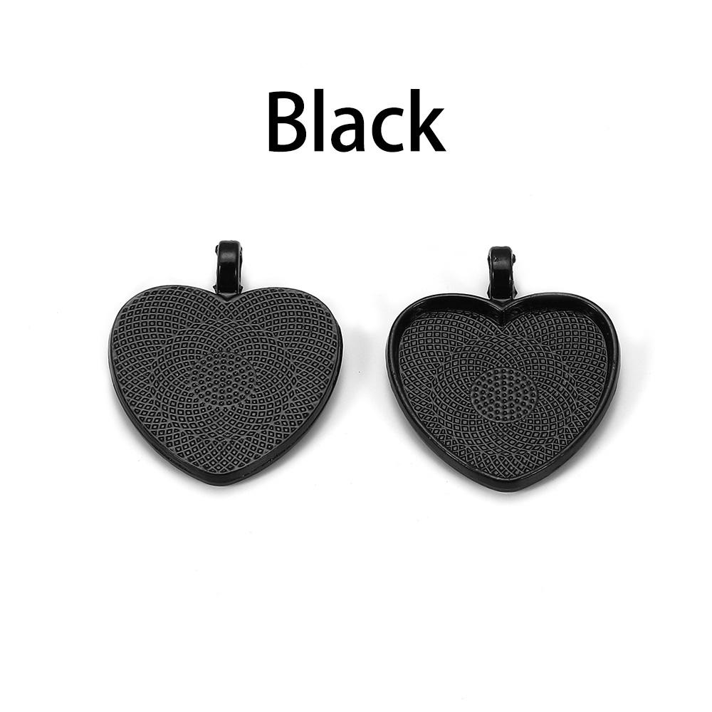 10pcs/lot 25mm Heart-Shaped Pendant Cabochon Base Setting Cameo Findings For DIY Jewelry Making Supplies