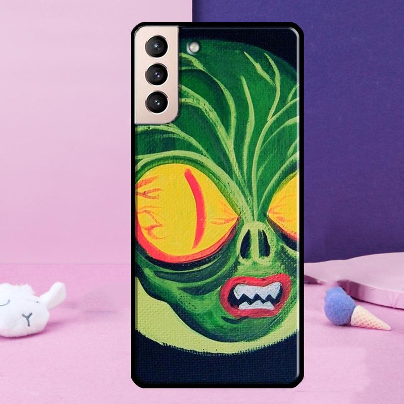 Alien Martian UFO Phone Case For Samsung Galaxy S25 S24 Ultra S9 S10 S20 S21 S22 Plus S23 FE S24 FE Cover