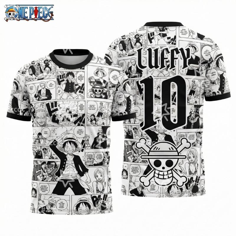 2026 One Piece's Monkey D. Luffy Graphic T-shirt Japanese anime football jerseys Sports Men's T-Shirt Kid's Clothing Tee Woman