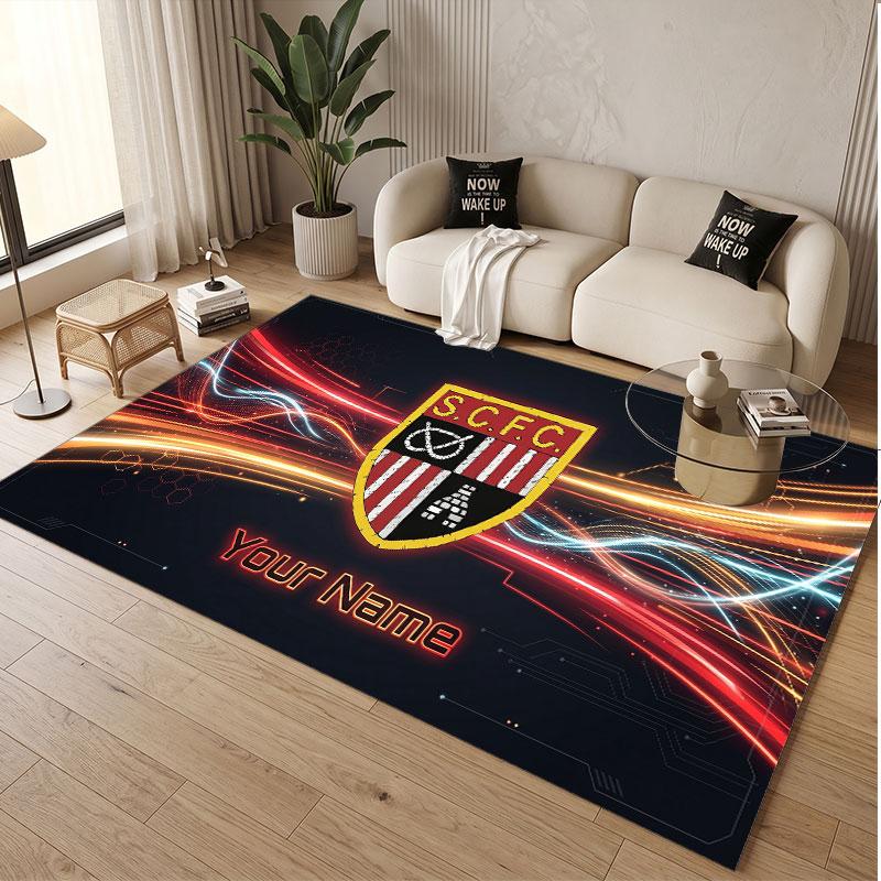 Custom Rug Stoke City FC Pattern Print Name Text Soft Non‑Slip Floor Carpet for Home Indoor Decoration