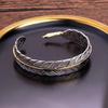 Ethnic Bohemian Style Feather Adjustable Open Bracelet Ethnic Cuff Bangle Handmade Jewelry Accessory For Women Men