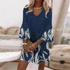 S-5XL Abito a strati con stampa Paisley, abito da vacanza con scollo a V e maniche svasate, abbigliamento da donna