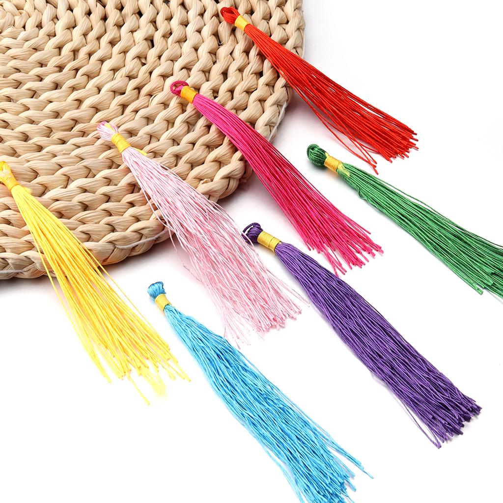 100pcs/lot Big Hanging Tassel Colorful Tassel For DIY Craft Jewelry Making Souvenir Bookmarks Chinese Knots Decor Accessories