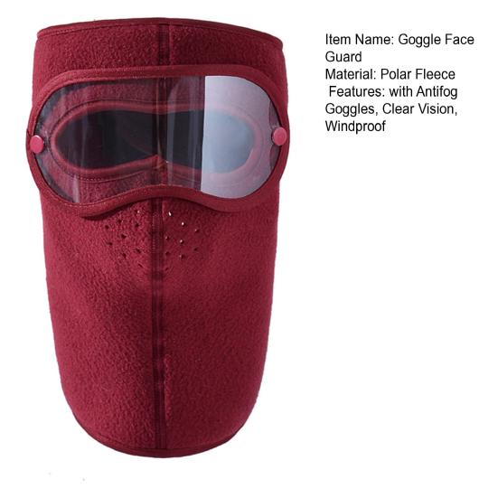 Yousheng Autumn Winter Goggle Face Guard Men Women Warm Fleece Face Guard Cold Weather Outdoor Cycling Antifog Full Face Shield Neck Warmer