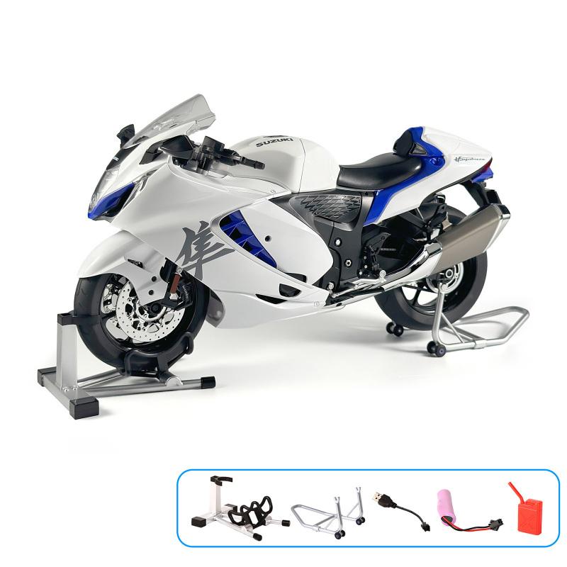 1:6 Suzuki Hayabusa Legierung Sprüh Elektro-Motorrad Spielzeugmodell Hohe Simulation Ton & Licht Kinderspielzeug Geburtstagsgeschenk Freund