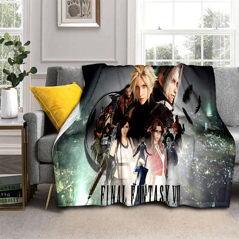 3D Final Fantasy Game Gamer FF14 HD Blanket,Soft Throw Blanket for Home Bedroom Bed Sofa Picnic Travel Office Cover Blanket Kids
