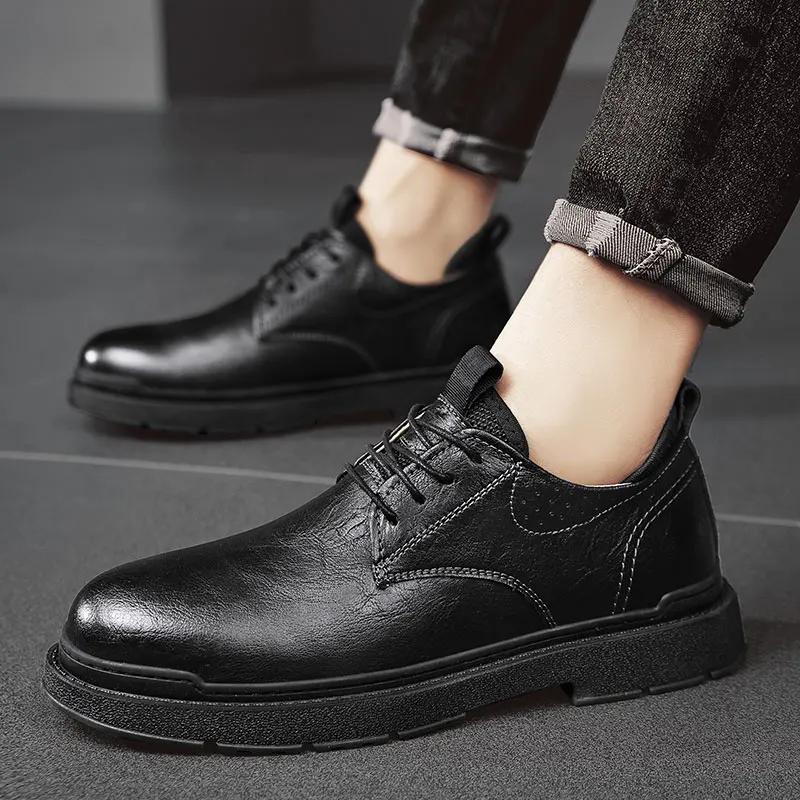Genuine Leather Men Casual Shoes Lace Up Spring Autumn Man Footwear Black Brown Male Shoes For Men Designer Shoes Formal Oxfords