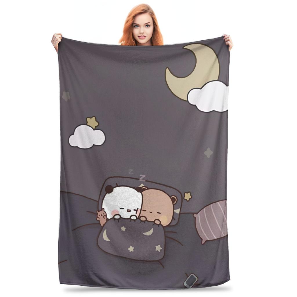 Bear Cartoon Cute Bubu Dudu Blankets Fleece Decoration Multi-function Super Soft Throw Blankets for Bed Outdoor Rug Piece
