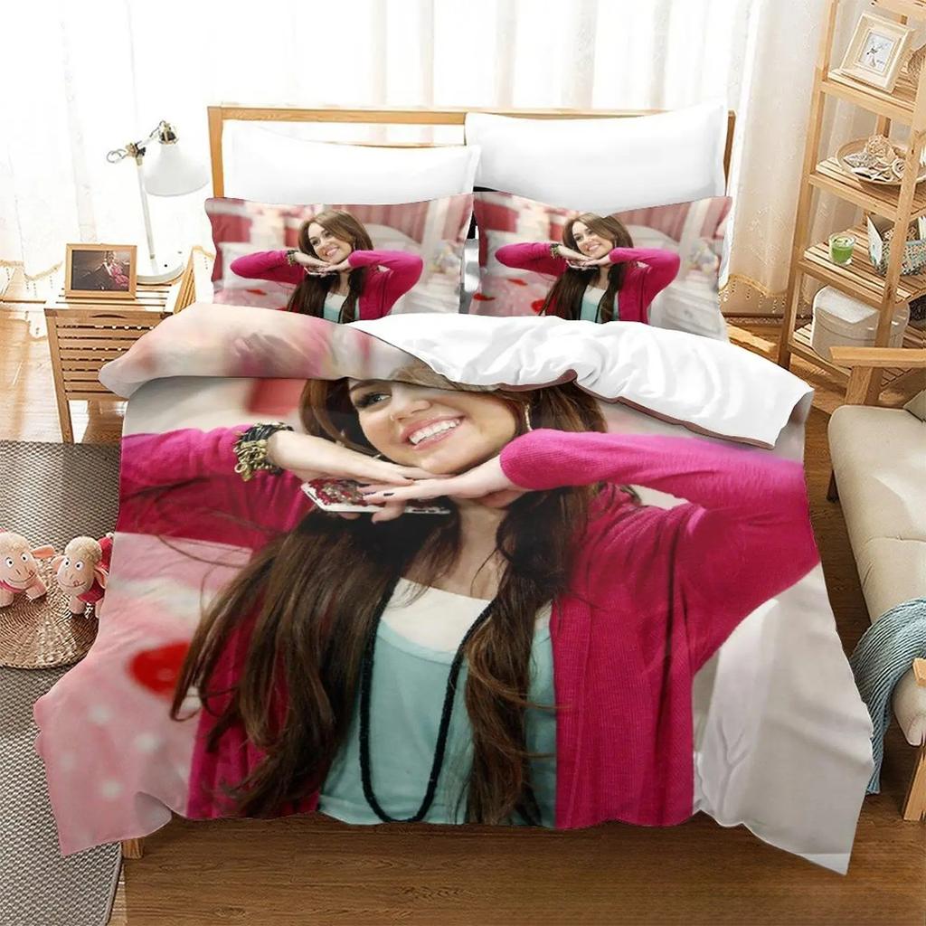 3D Print Hannah Montana All Season Duvet Cover Bedding Comforter Sets Soft Quilt Cover And Pillowcases Single_Double_Queen_King