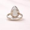 Rainbow Moonstone Pear Statement Ring, 925 Sterling Silver Jewelry, Handmade Blue Flash Gemstone Ring
