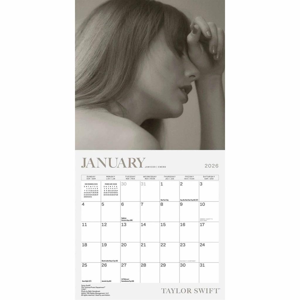 Taylor Swift 2026 Mini Calendar