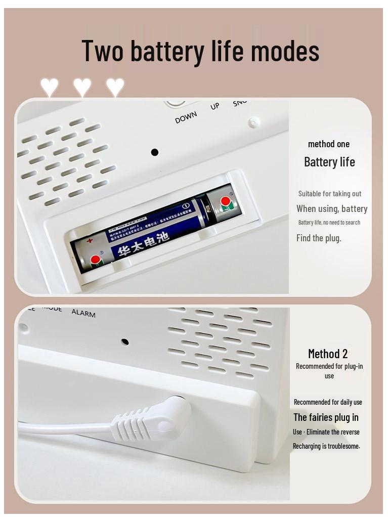 Color Screen LED Dual-Use Alarm Clock with Voice Control & Temperature Display