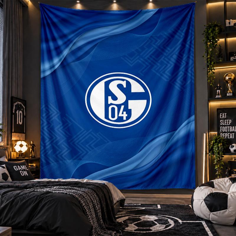 Wall Hanging Tapestry Schalke 04 Print Cloth for Living Room Bedroom Home Decor