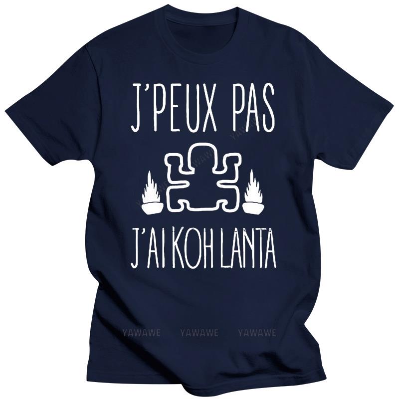 New arrived tshirt men s black tops Mens T-shirt J peux Pas J ai Koh Lanta humor t shirt vintage short sleeve S