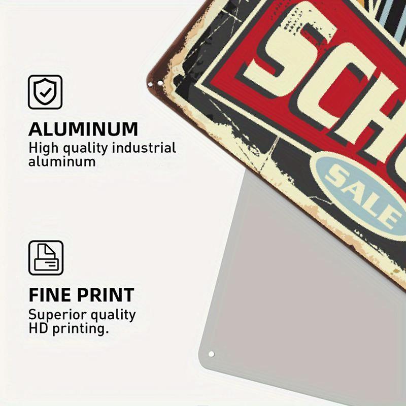 2D Flat 30*20cm Back To School Supplies Slae Sign, For Home Garage Wall Decor, Indoor Or Outdoor Bar Restaurant Cafe Bar