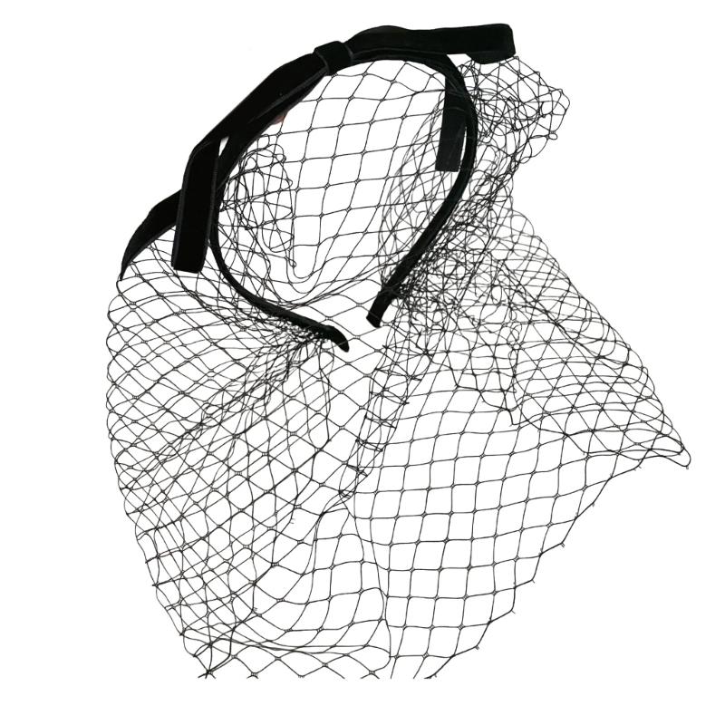 Elegant Veil Hair Hoop for Women 20s Flapper Costume Headband Nonslip Fascinator Hairband for Masquerades Formal Event