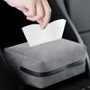 Car Tissue Box Holder Nappa Leather Car Center Console Armrest Napkin Box Sun Visor Backseat Tissue Case With Fix Strap
