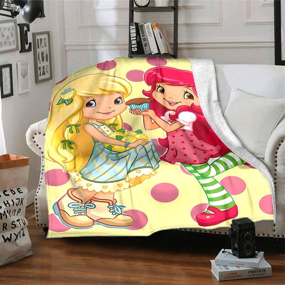 1pc Princess Strawberry13 Blanket, Gift, for Men and Women, Soft Blanket, Good for Sofa Bed Couch Travel, Lightweight Flannel Blanket
