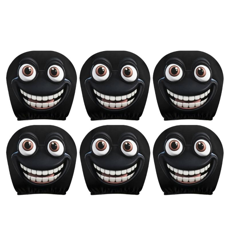Humorous Car Seat Headrest Covers Frogs Design Strong Polyester Headrest Protector Easy Installation Auto Accessories