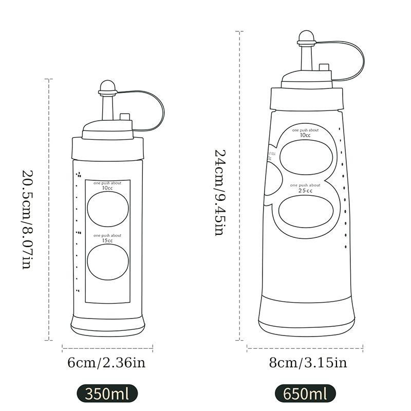 1Pieces 350/650ml Quantitative Sauce Squeeze Bottle With Nozzle Ketchup Oil Bottle Outdoor Tableware