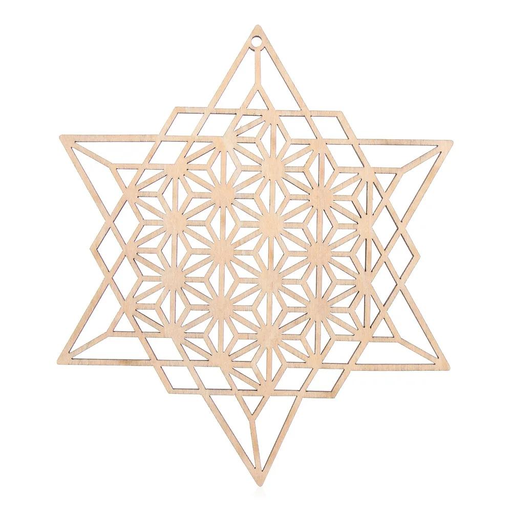 

14cm/30.5cm Flower of Life Energy Mat Laser Cut Wooden Crafts Wall Sign Art Home Decor Handmade Coasters Geometry Ornament 14cm