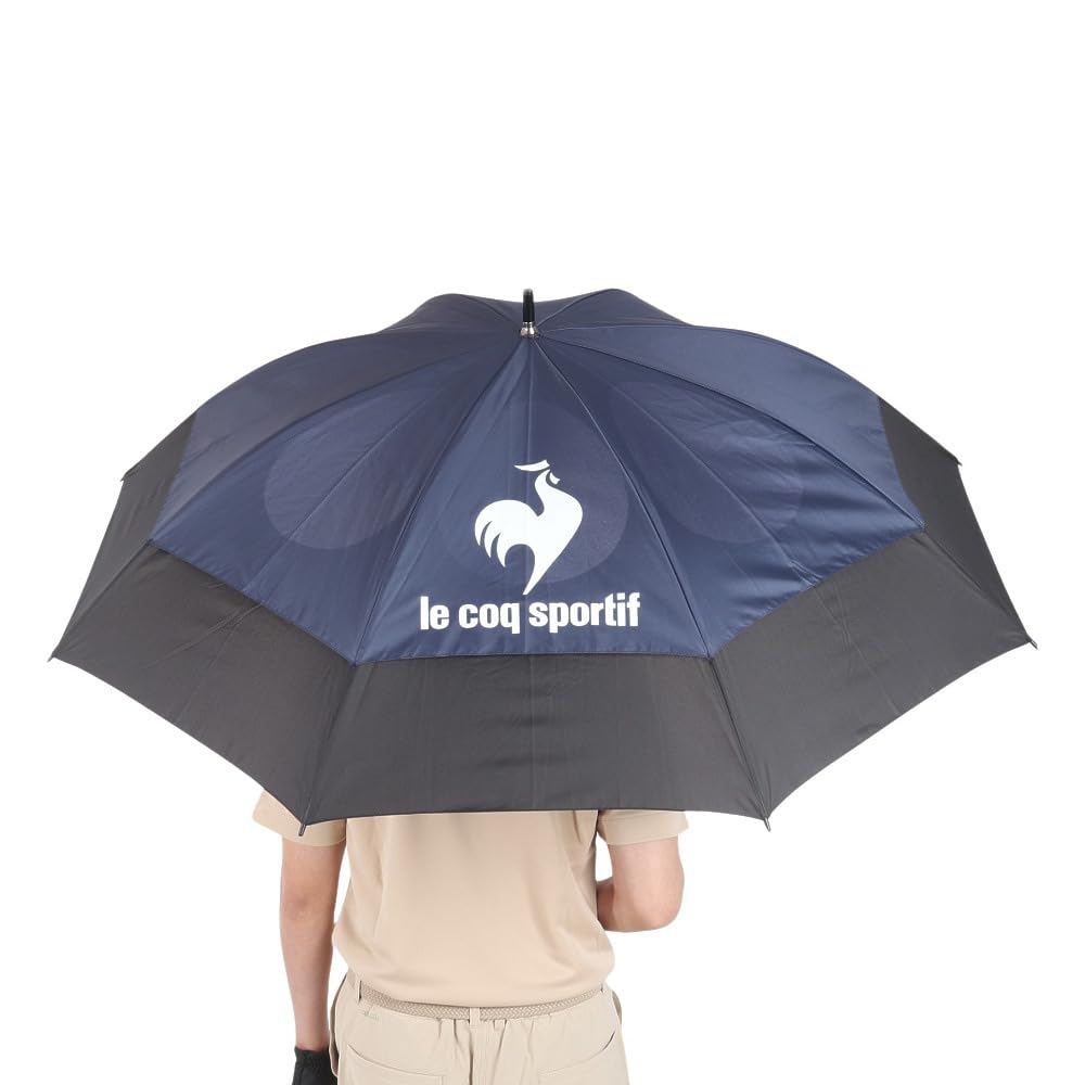 Coq Sportif Umbrella Aero Stream Umbrella Sun Protection Durable Sports Golf QQBXJX06 NVBK FREE [Le Golf] Double-Layered (Navy Black)