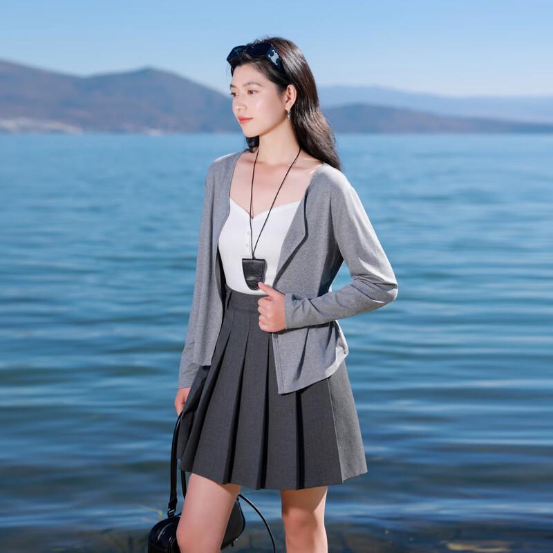 Women's Plus Size V-Neck Long Sleeve T-Shirt Cardigan