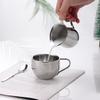 Set of 4 Stainless Steel 3 oz Milk Creamer Cups with Pointed Spout, 90ml Latte Art Cups for Coffee Mixing.
