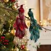 Clip-On Christmas Peacock Ornaments Glitter Feather Artificial Peacock Decor  Christmas Season