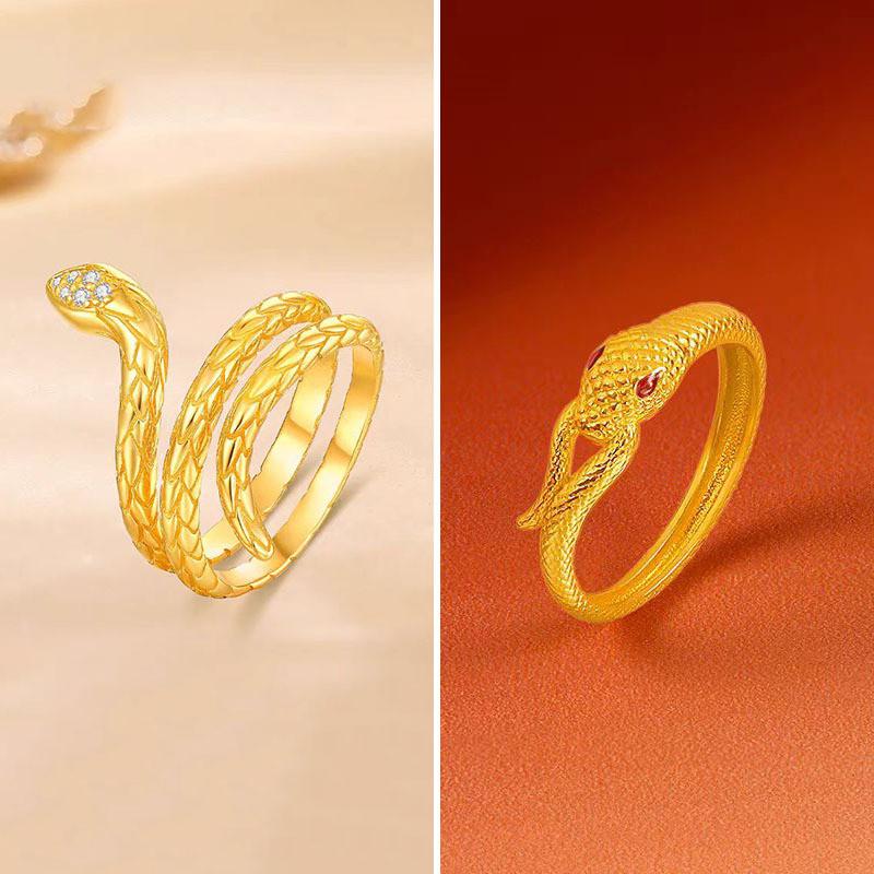 Snake Eyecatching Gold Ring For Men Featuring Dazzling Diamonds And Zodiac Elements