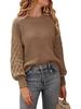Solid Colour Long Sleeved Crew Neck Jumper Autumn Winter Fashion Commuter Bell Sleeve Knit Top Luxurious Relaxed-fit Slimming and Versatile Top