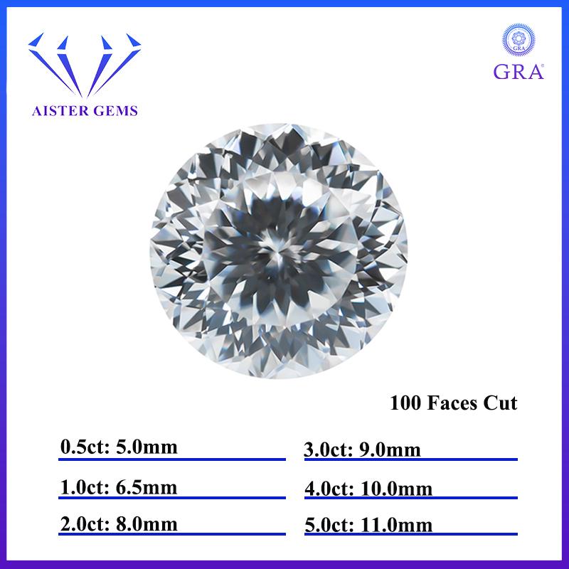 Weißer D-Farbe Moissanitstein mit GRA Rund Oval Herz Smaragd Prinzessin Radiant Cushion Trilliant Marquise Schliff