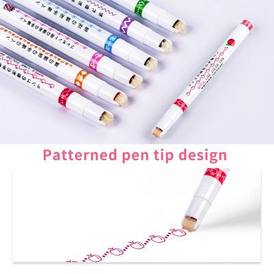 3 buc Markere Kawaii în formă de linie cu flori, cu vârf roller, marker curbat pentru contur, pentru scris, jurnalizare, desen, papetărie